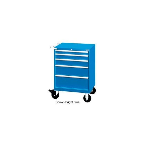 Lista International Lista 28-1/4"W Mobile Cabinet, 5 Drawers, 44 Compart - Classic Blue, Master Keyed XSST0750-0505MCBMA - main